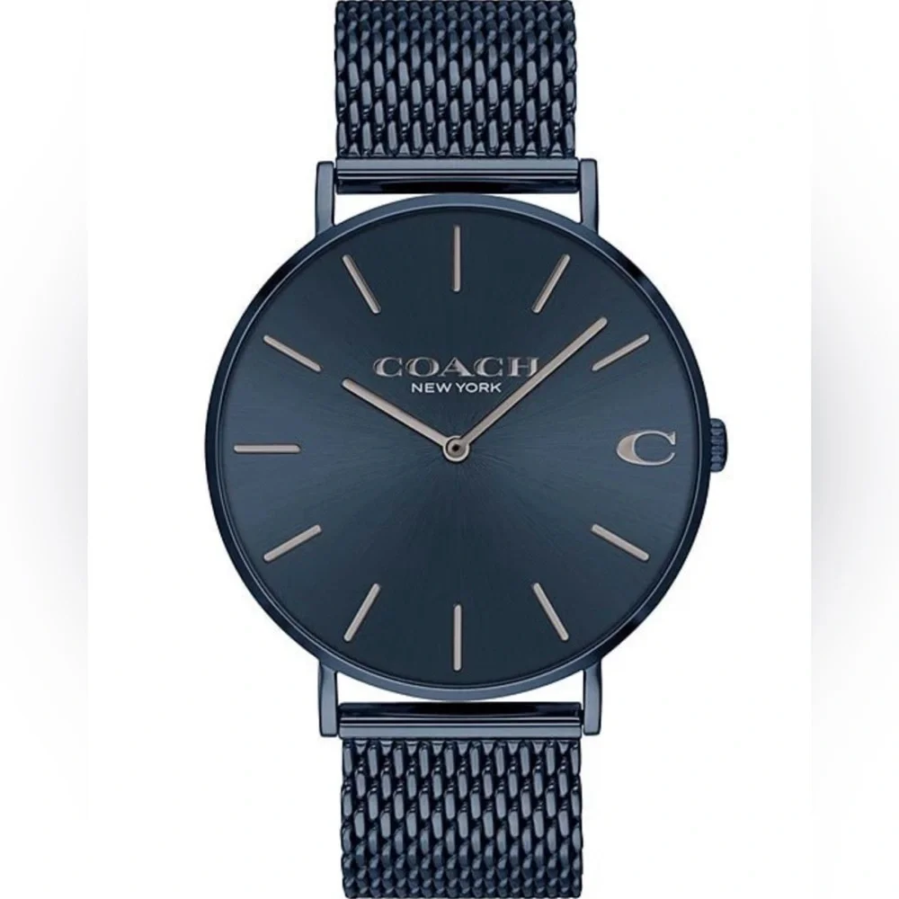 Coach Charles Blue Dial Blue Mesh Bracelet Watch For Men